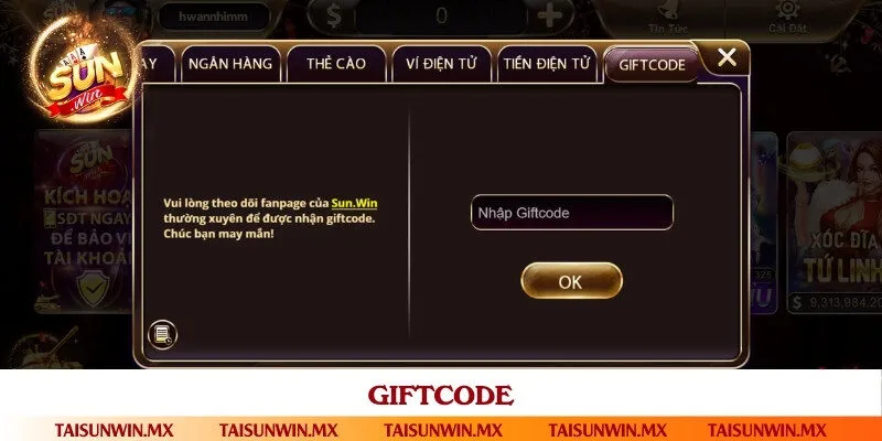 Đổi thưởng nhanh qua mã Giftcode