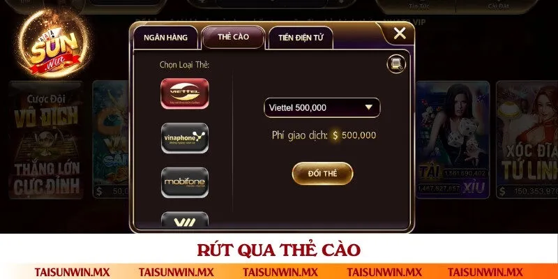 Quy đổi tiền thưởng thành các loại thẻ cào di động
