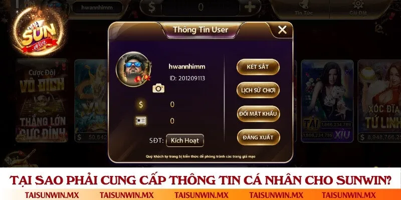Cung cấp thông tin cá nhân cho cổng game để phục vụ cho việc xác minh danh tính